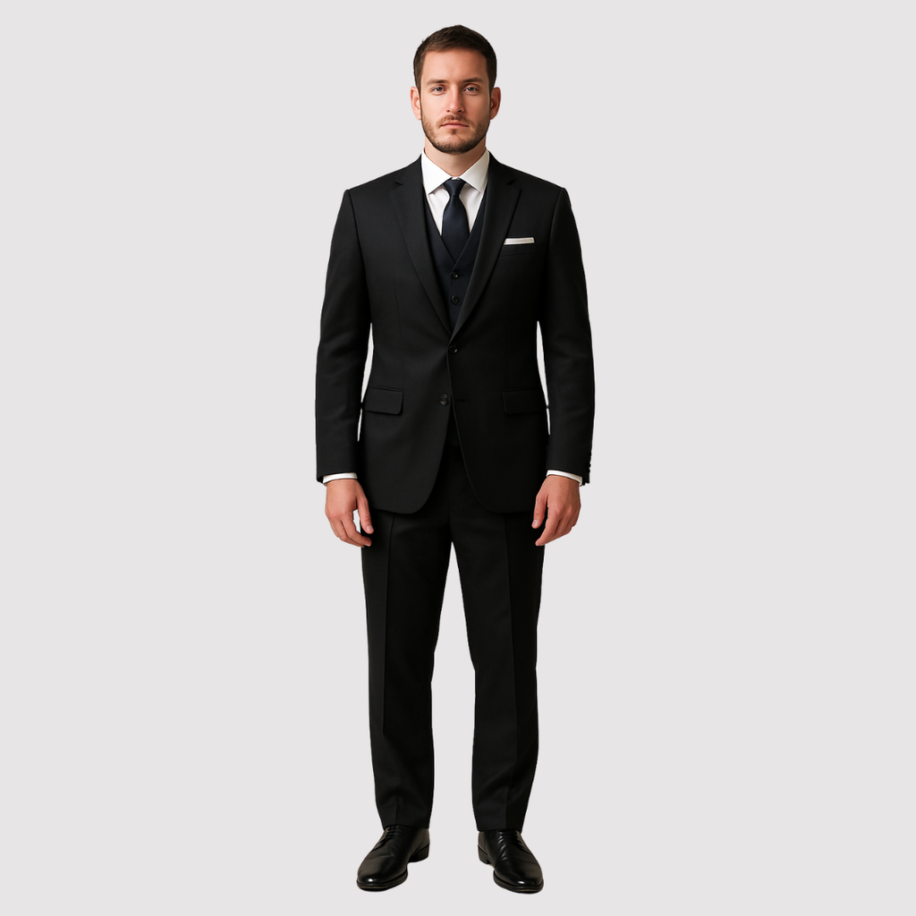 Men's Black Wedding Suit | 3-Piece Set