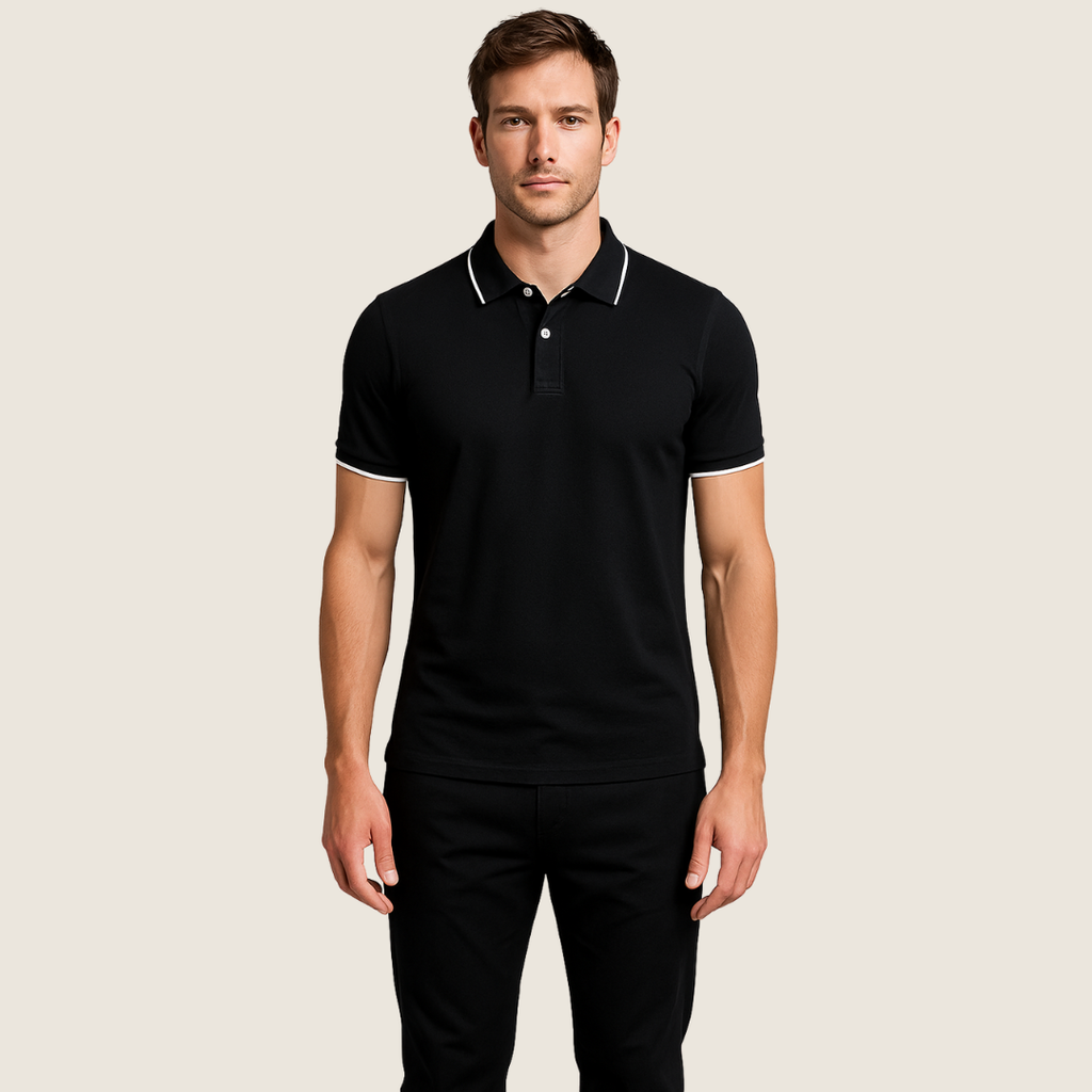 Men's Black Polo Shirt | Short Sleeve