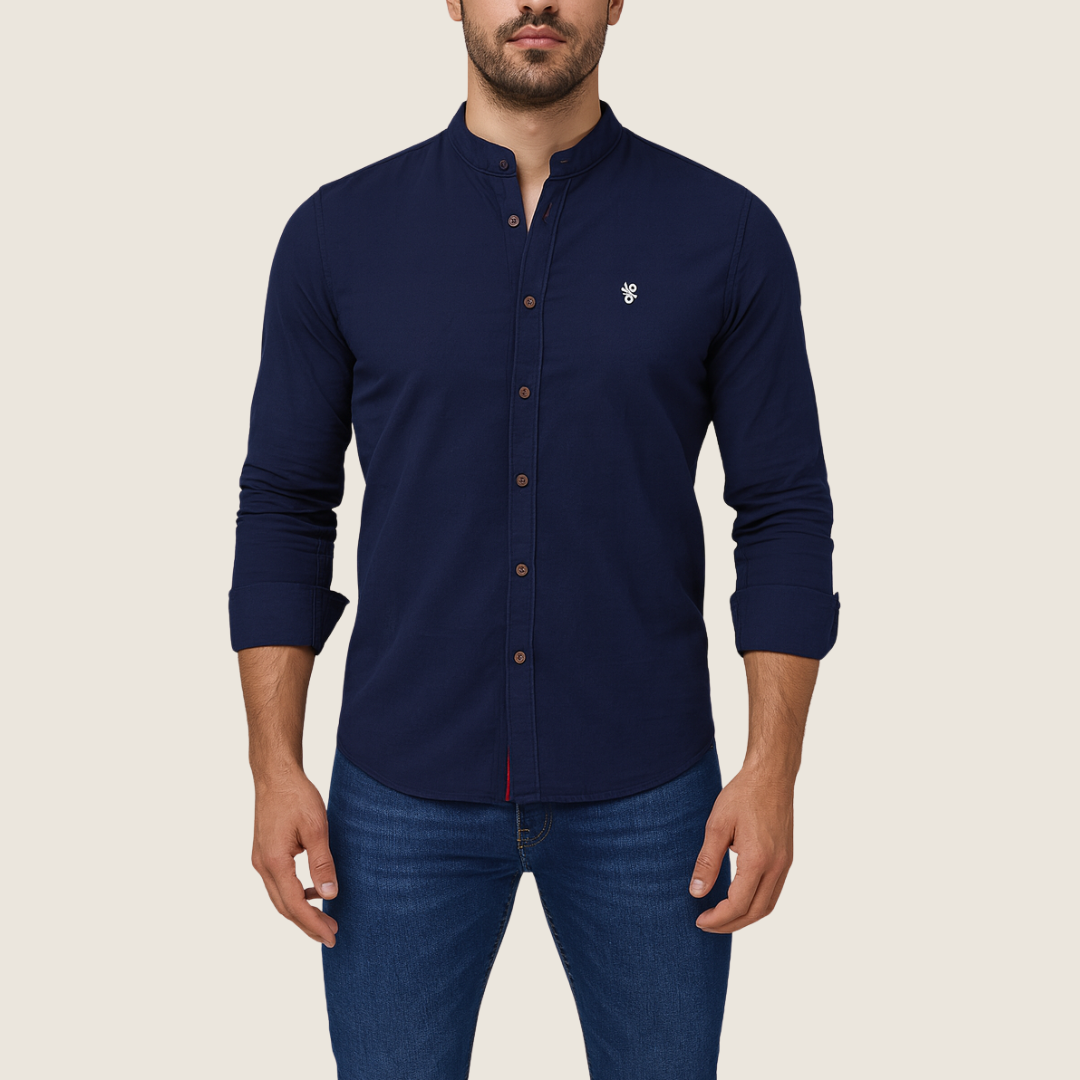 Men's Casual Long Sleeve Shirt | Round-Neck
