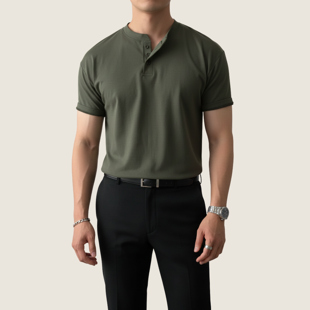 Men's Casual Short Sleeve Shirt | Round-Neck