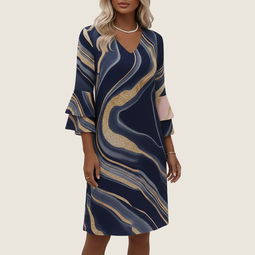 Women's Summer One-Peice Midi Dress | V-Neck