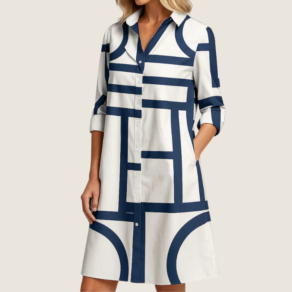 Women's Summer Shirt Midi Dress | One-Peice