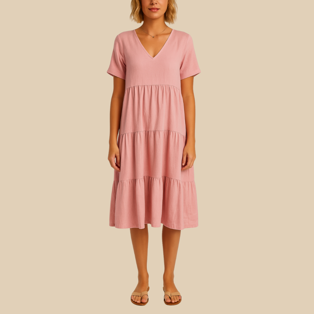 Women's V-Neck Summer Dress | Midi