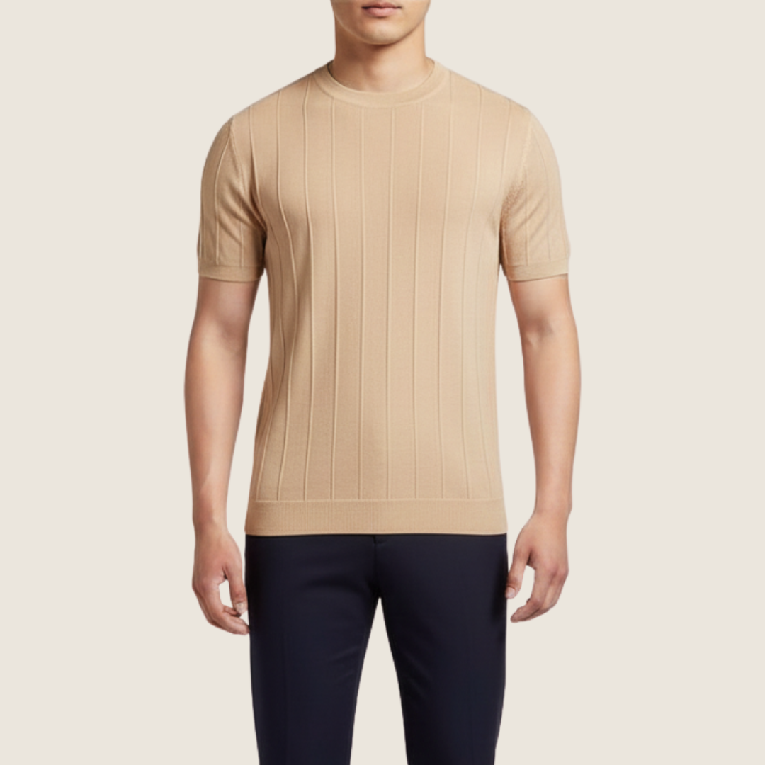 Men's Classic Summer Slim Shirt | Round-Neck