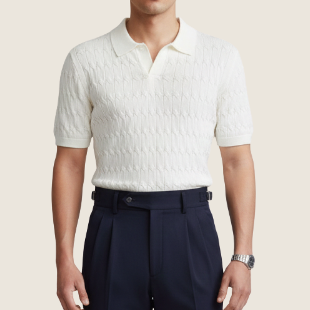 Men's Knitted Summer Polo Shirt | Short-Sleeve