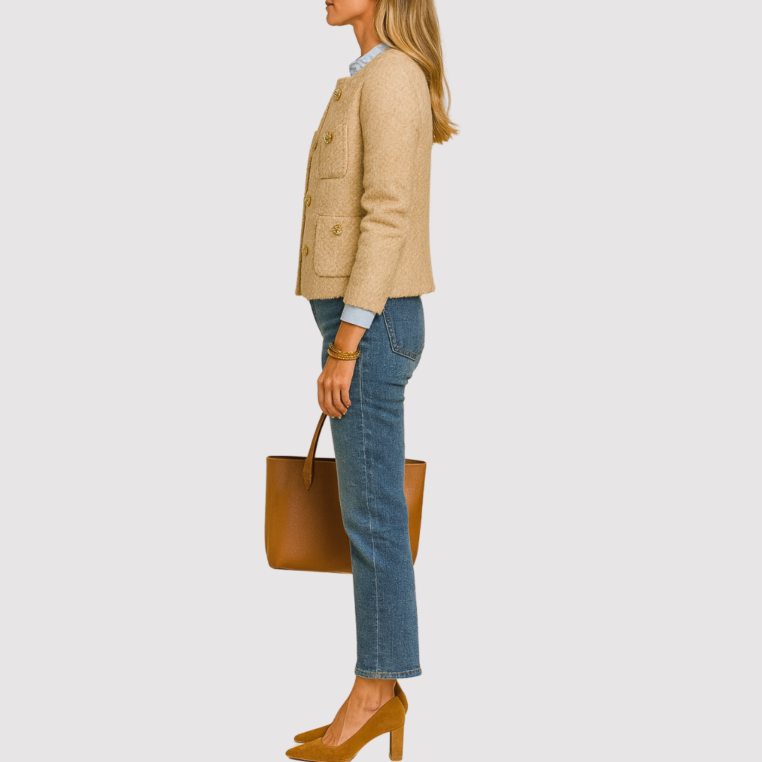 Women’s Beige Overlay Jacket | All-Year
