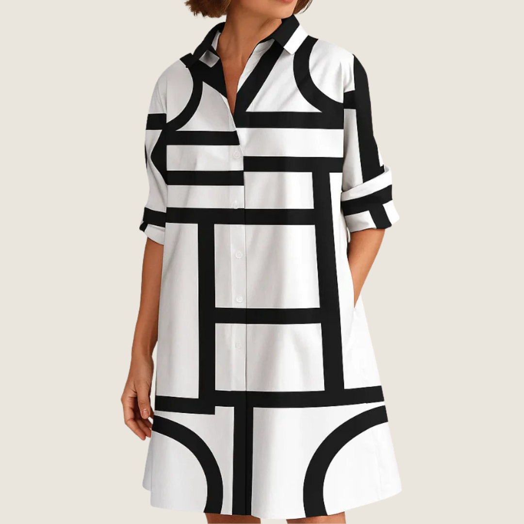 Women's Summer Shirt Midi Dress | One-Peice