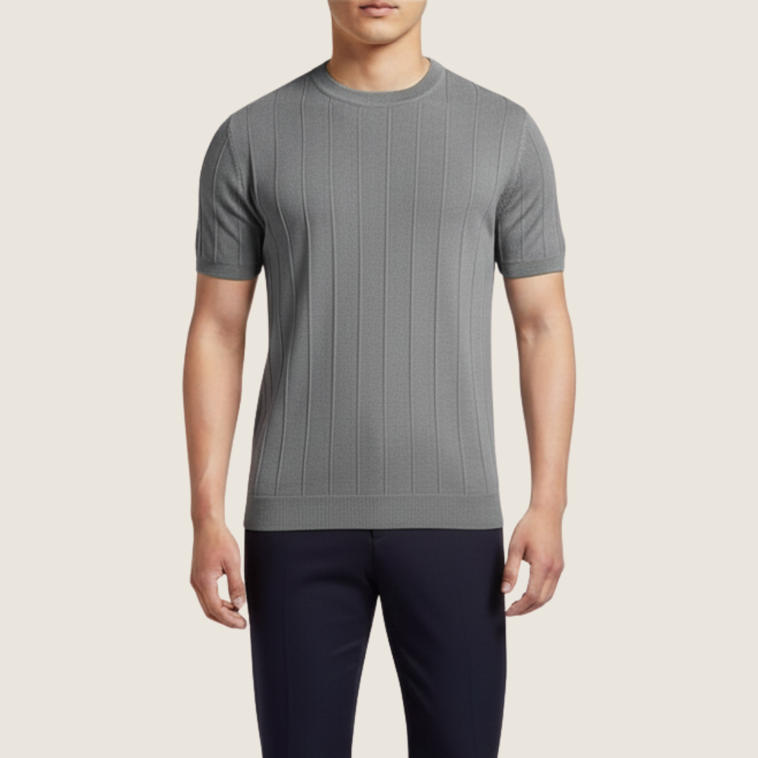 Men's Classic Summer Slim Shirt | Round-Neck