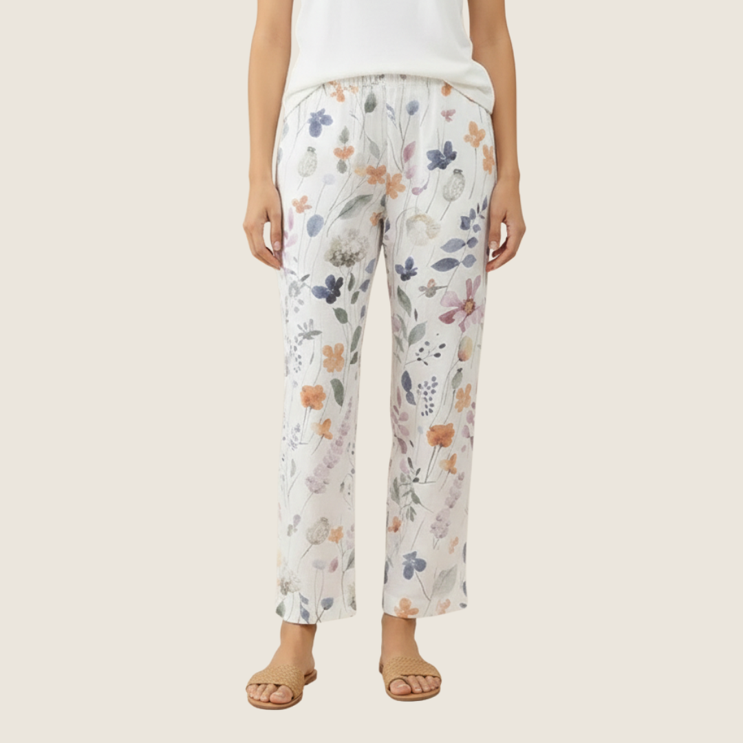 Women's Everyday Floral Trousers | Loose-Fit