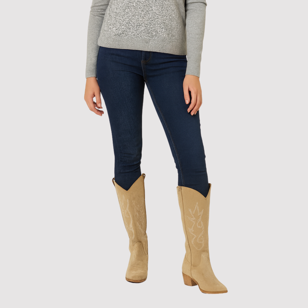 Women’s Knee High Cowboy Booots | Low-Heel