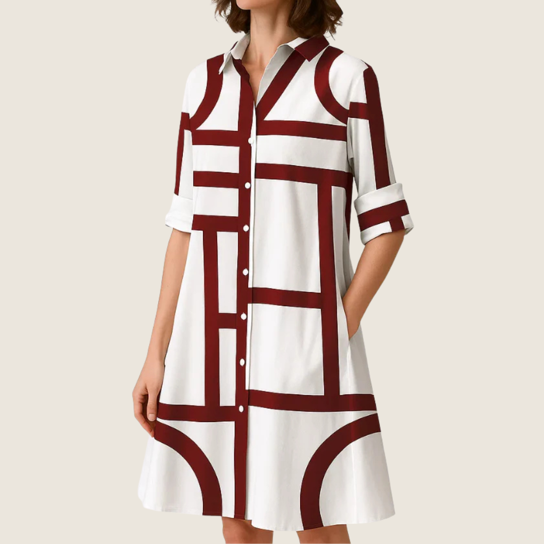 Women's Summer Shirt Midi Dress | One-Peice