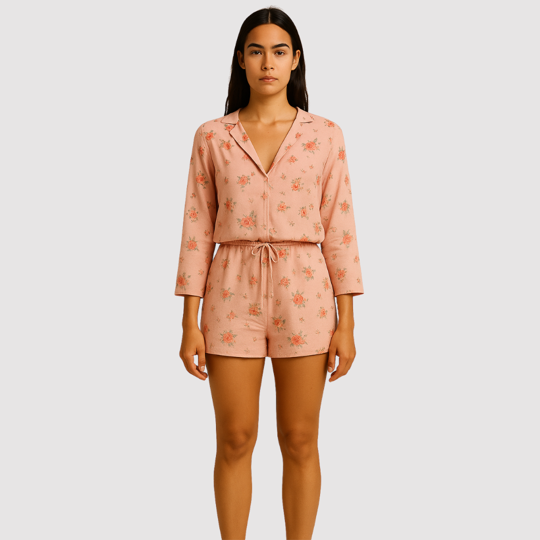 Women's Floral Summer Jumpsuit | Mid-Length Sleeve