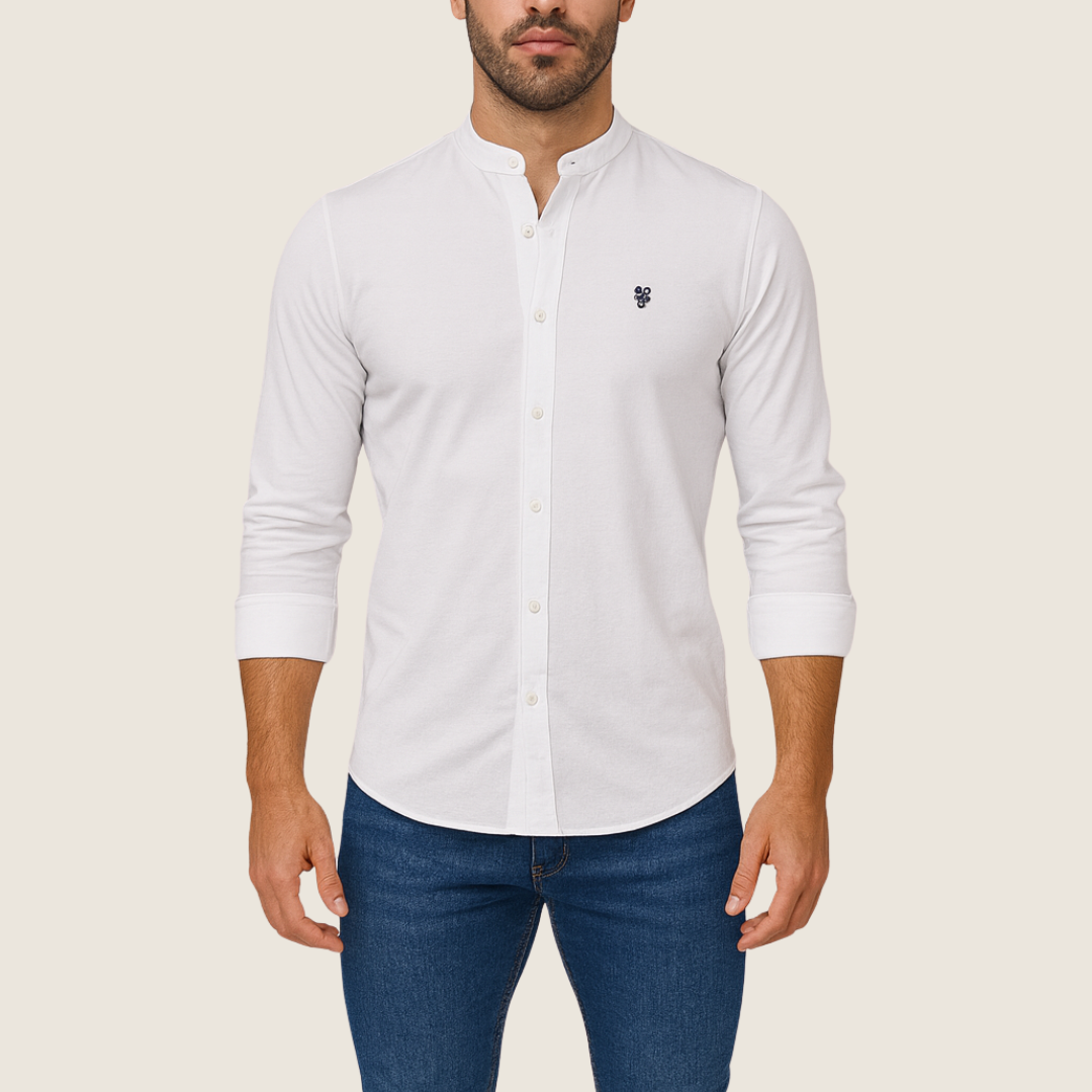 Men's Casual Long Sleeve Shirt | Round-Neck