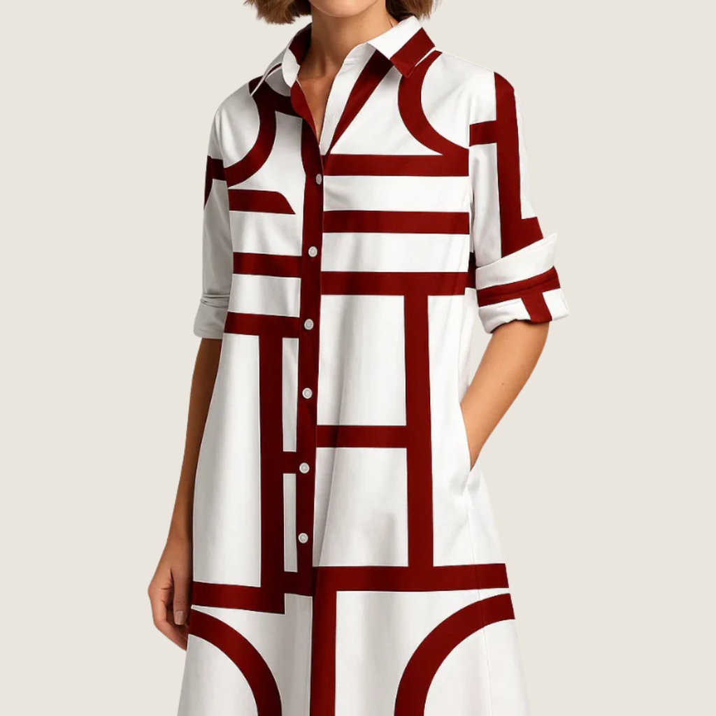 Women's Summer Shirt Midi Dress | One-Peice