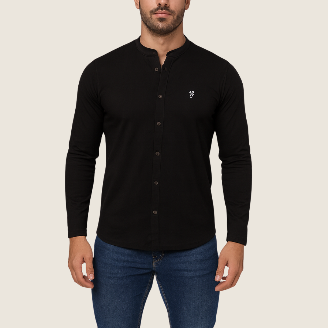 Men's Casual Long Sleeve Shirt | Round-Neck