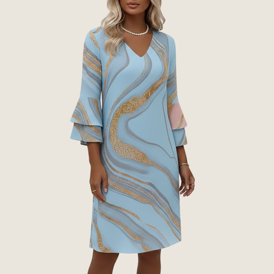 Women's Summer One-Peice Midi Dress | V-Neck