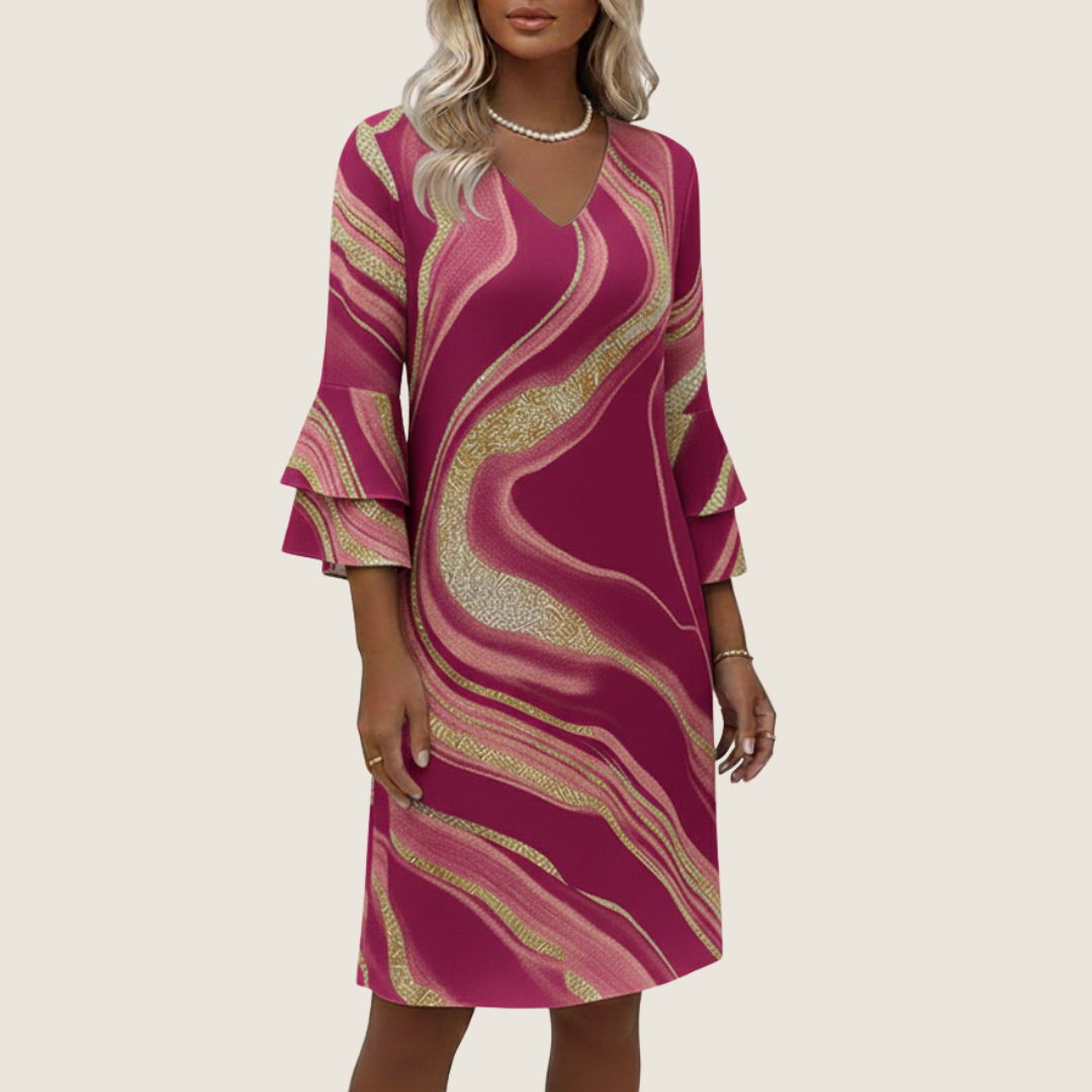 Women's Summer One-Peice Midi Dress | V-Neck